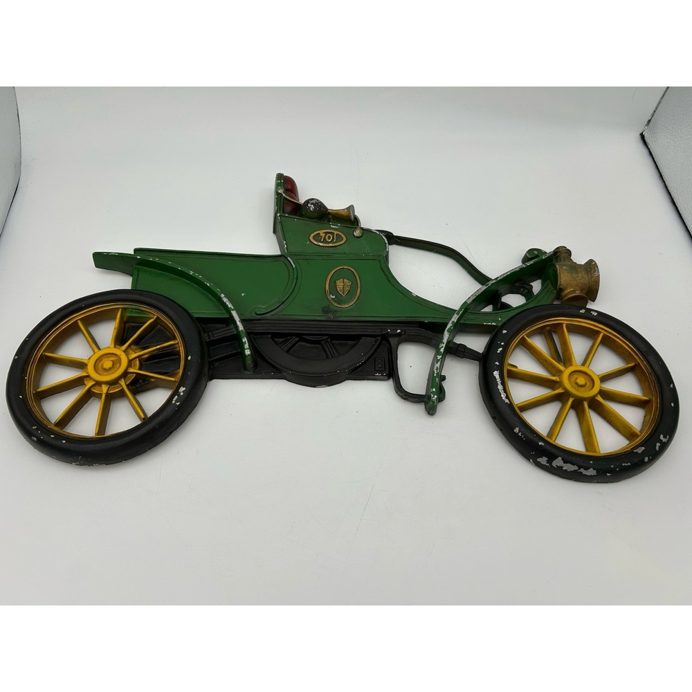 Vintage Sexton Cast Metal Antique Car Wall Hanging Decor 19" x‎ 11" Green